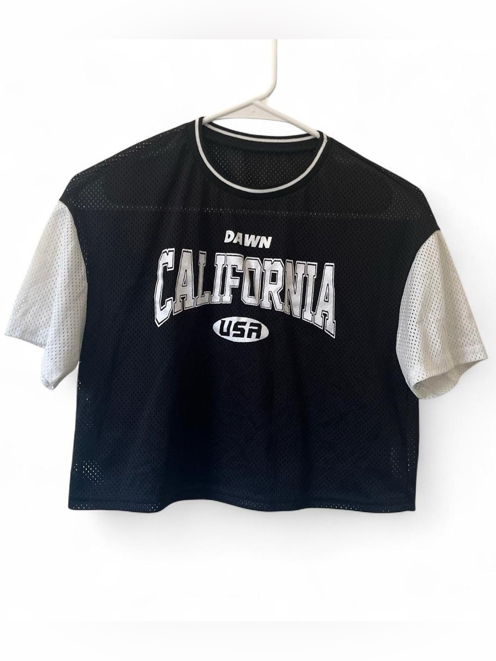 Girls Large Short Sleeve Cropped Mesh Jersey Dawn California Graphic Color Block